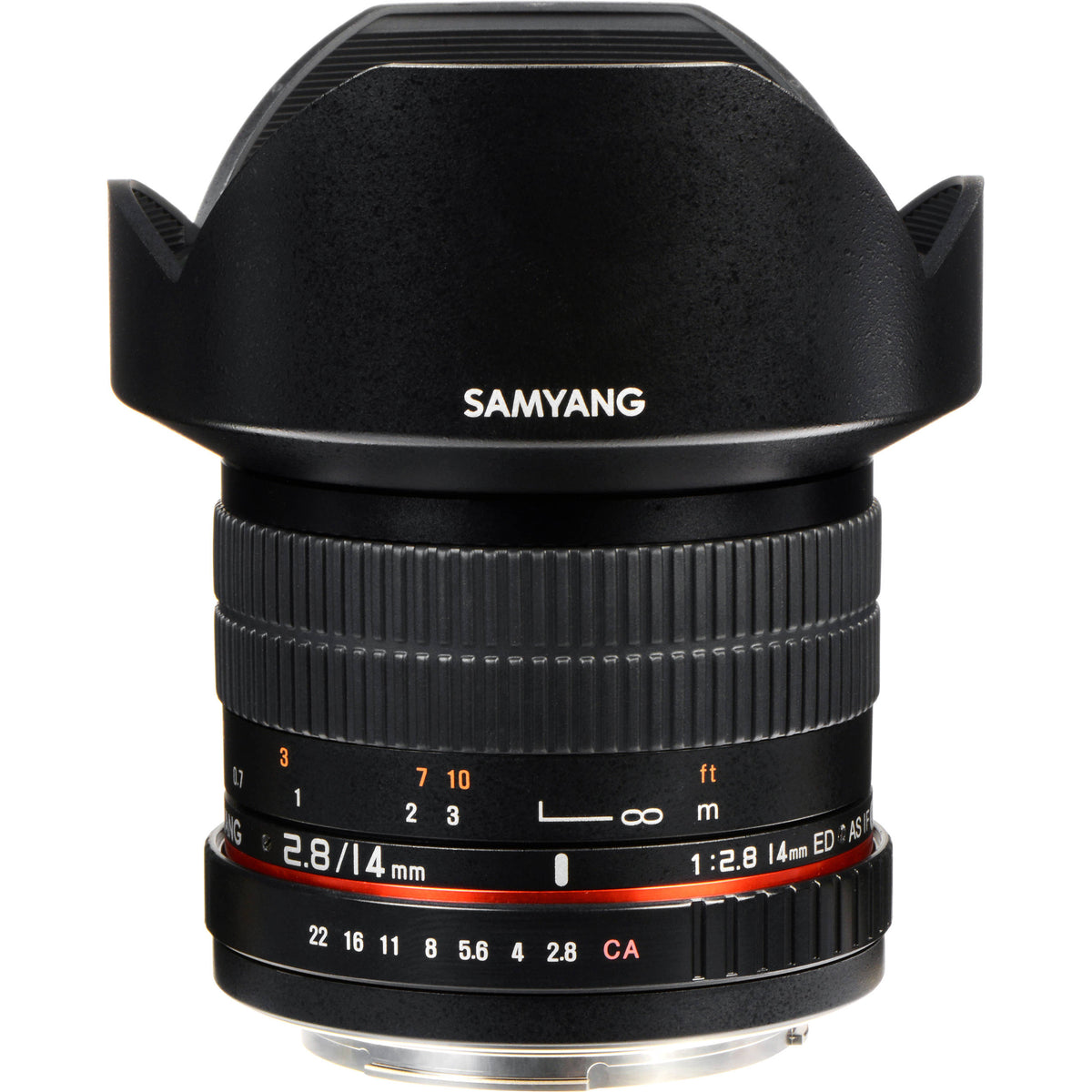 Lente Samyang 14mm f/2.8 ED AS IF UMC - vista frontal