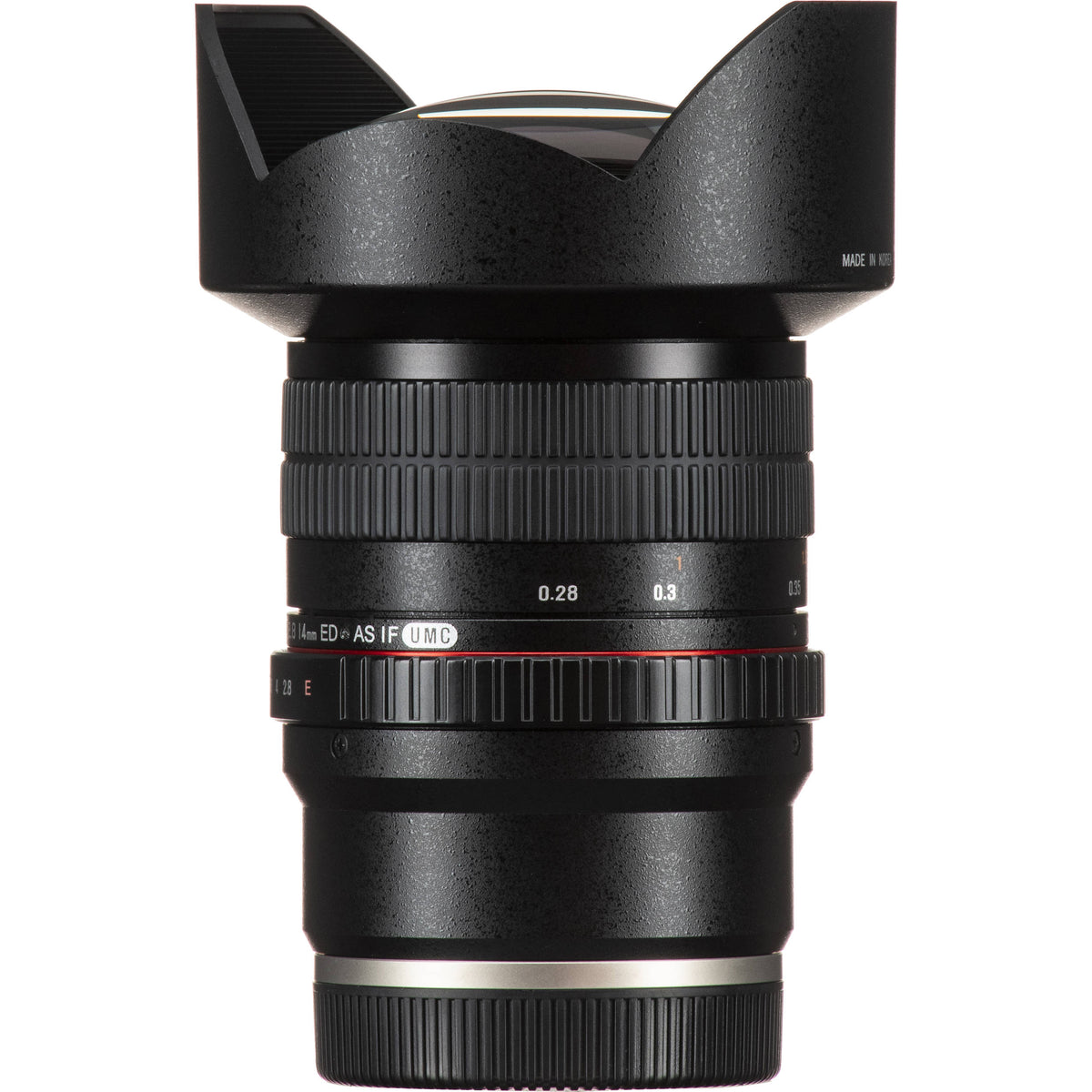 Lente Samyang 14mm f/2.8 ED AS IF UMC - contenido de la caja