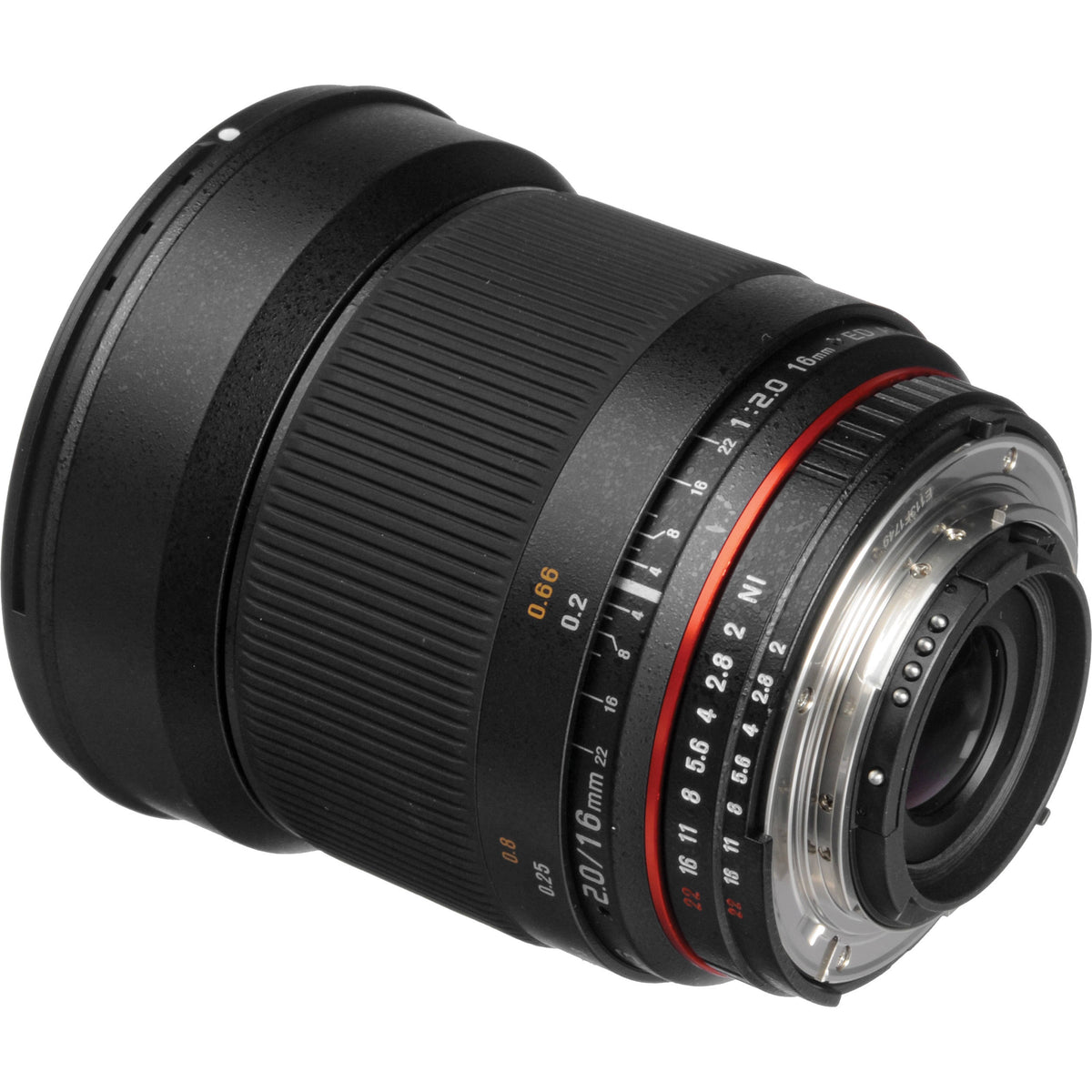 Lente Samyang 16mm f/2.0 ED AS UMC CS - vista trasera