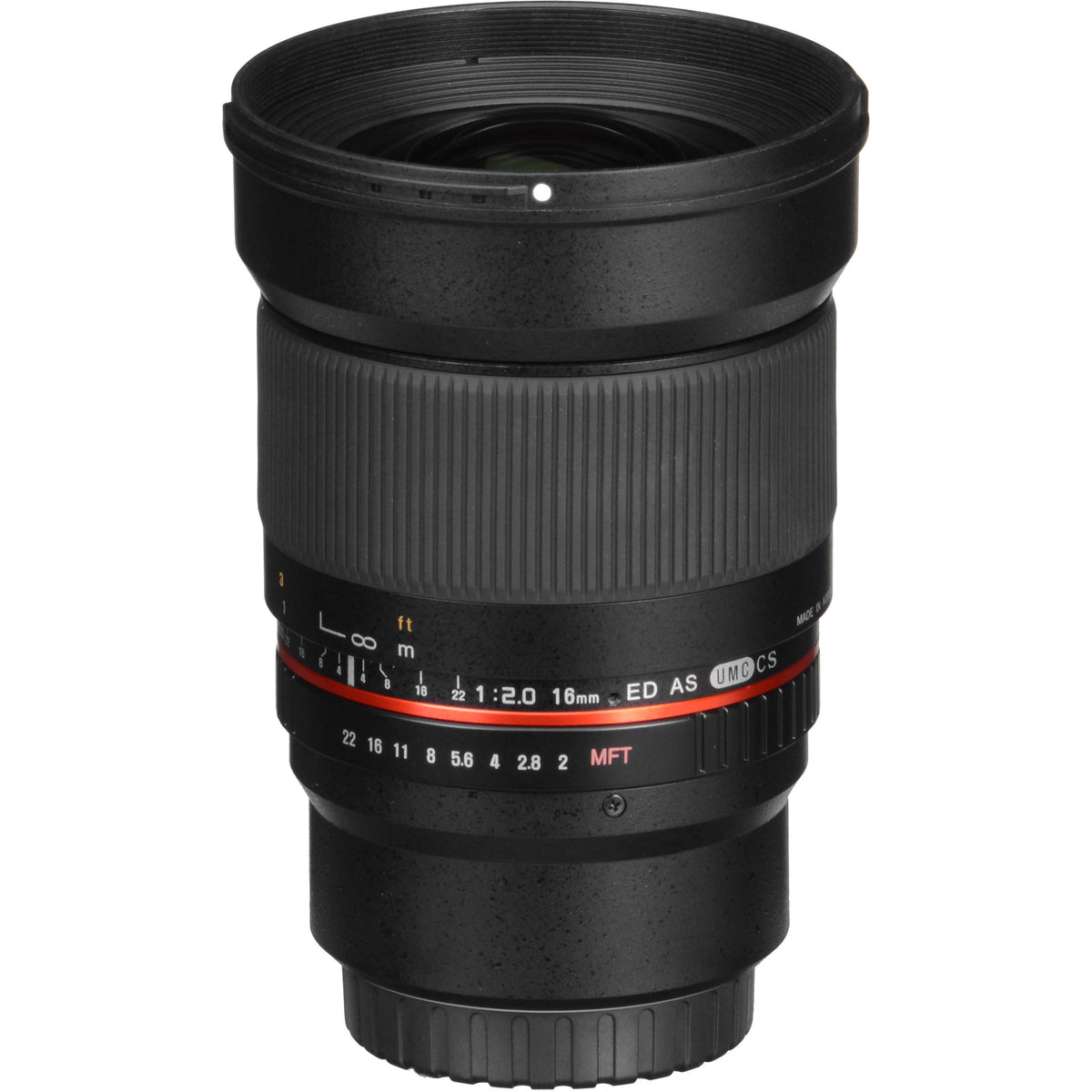 Lente Samyang 16mm f/2.0 ED AS UMC CS - puertos y conexiones