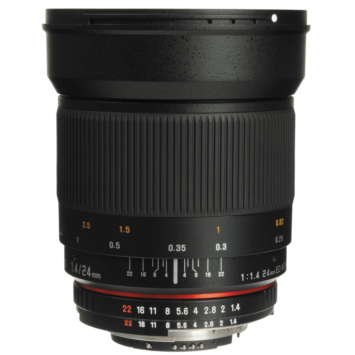 Lente Samyang 24mm f/1.4 ED AS UMC Wide-Angle para Nikon - vista frontal