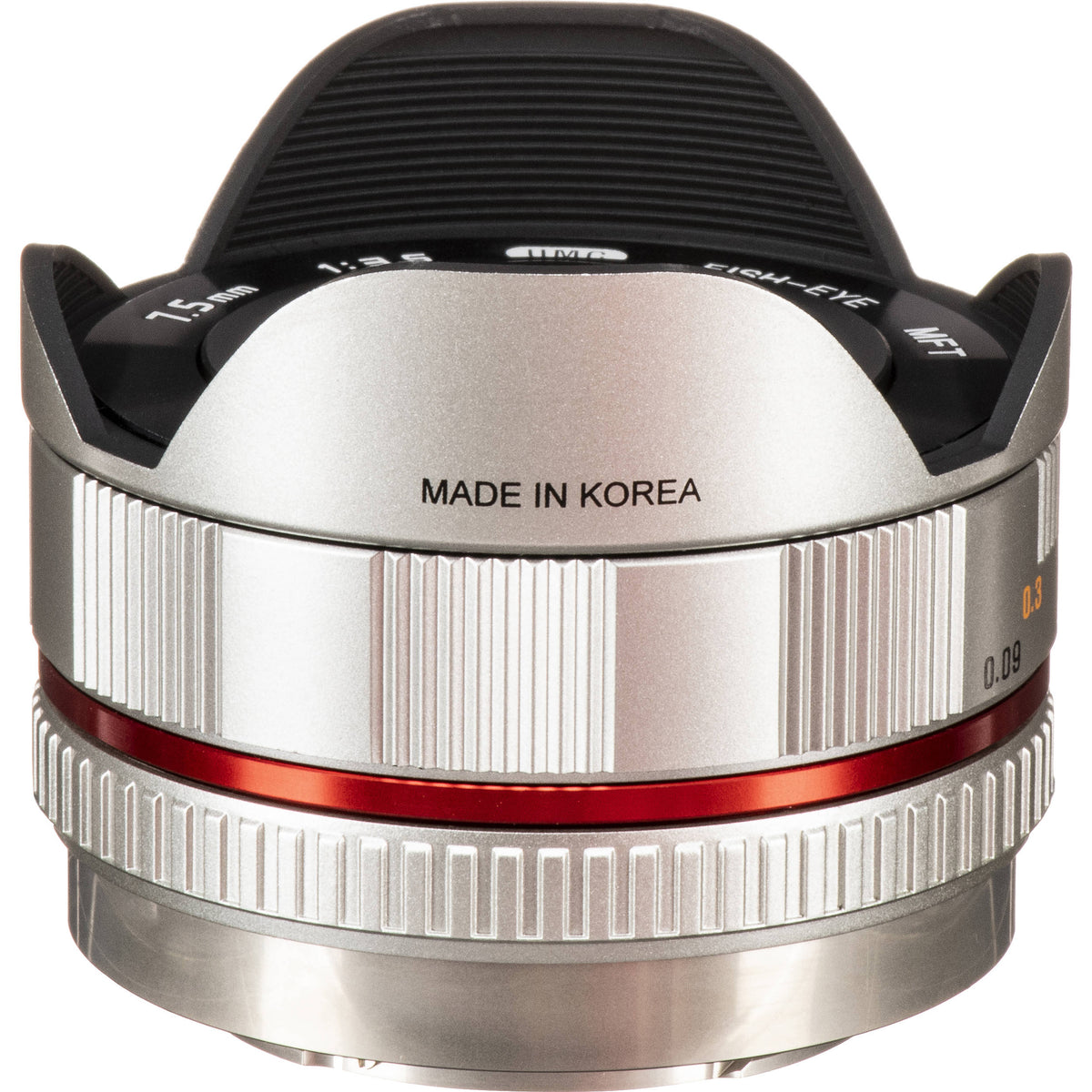 Lente Samyang 7.5mm f/3.5 UMC Fisheye - Plateado - vista trasera