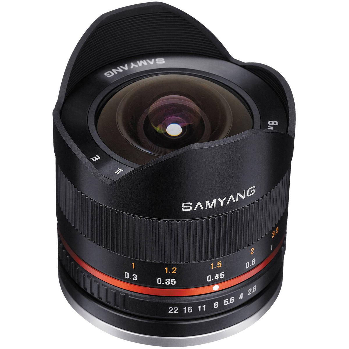 Lente Samyang 8mm f/2.8 Fisheye II - vista principal