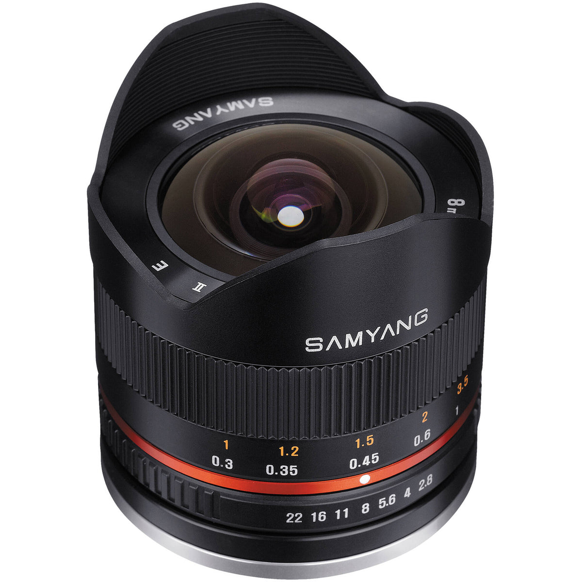 Lente Samyang 8mm f/2.8 Fisheye II - vista principal