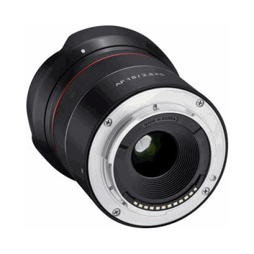 Lente Samyang AF 18mm f/2.8 FE - vista frontal
