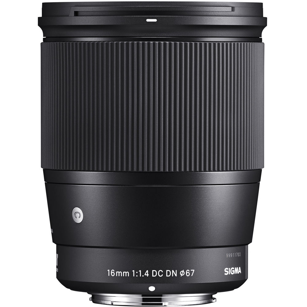 Lente Sigma 16mm f/1.4 DC DN Contemporary - vista frontal