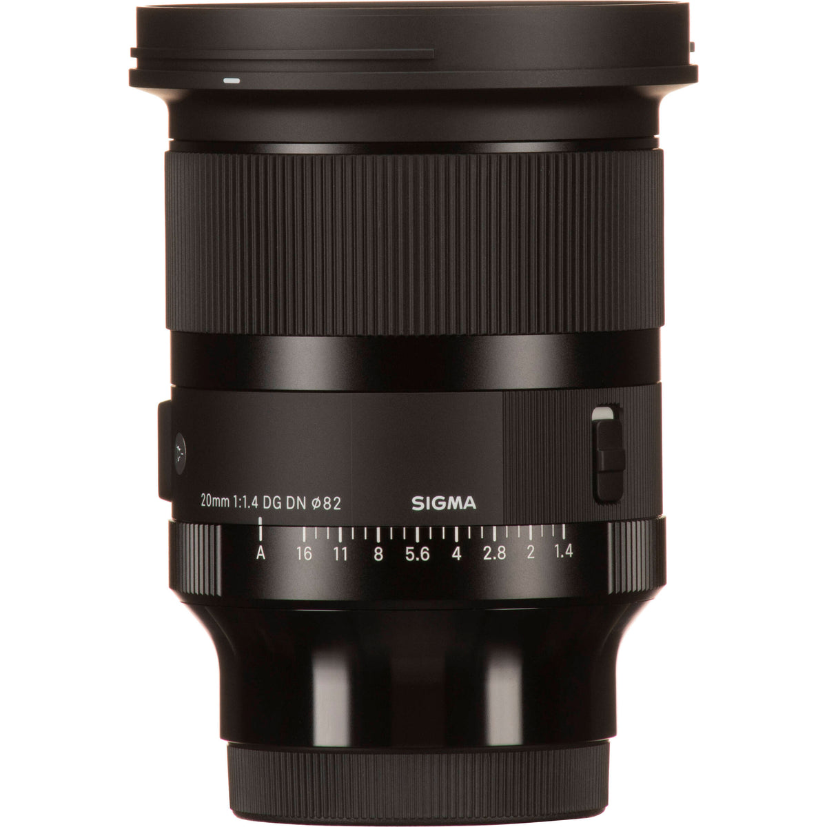 Lente Sigma 20mm f/1.4 DG DN Art - vista lateral