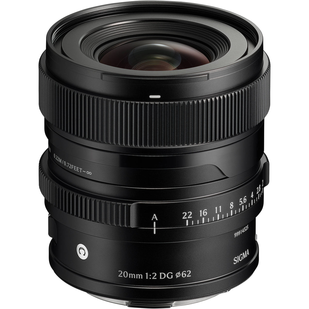 Lente Sigma 20mm f/2 DG Contemporary - vista frontal