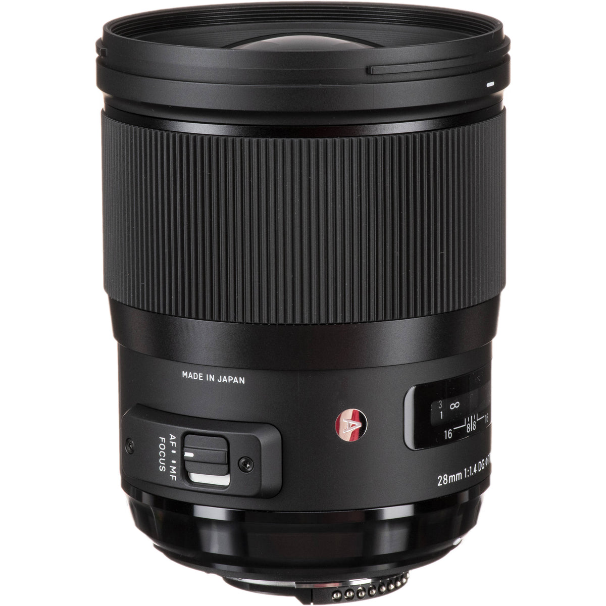 Lente Sigma 28mm f/1.4 DG HSM Art - vista lateral