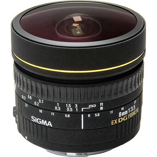 Lente Sigma 8mm f/3.5 EX DG Circular Fisheye - vista frontal