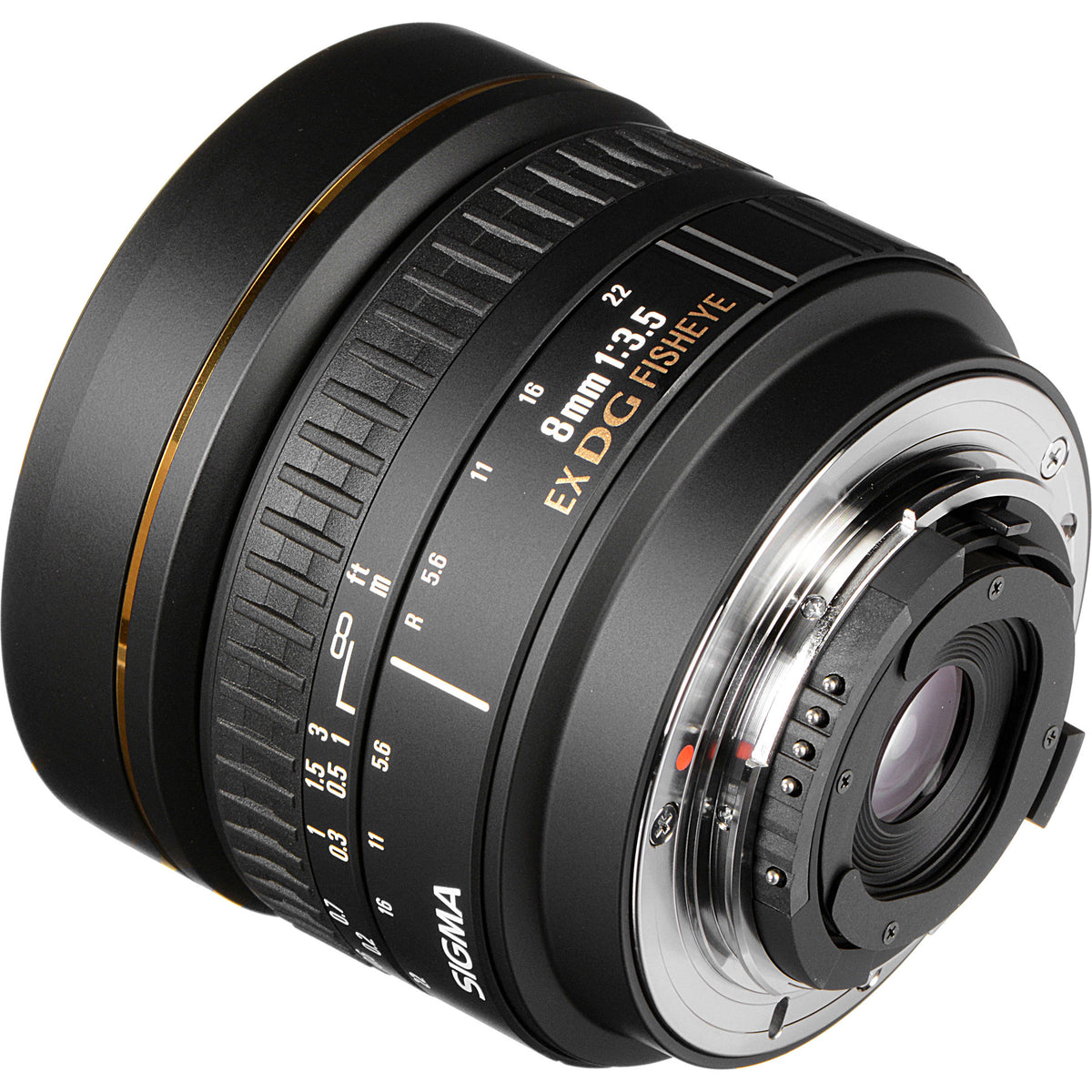 Lente Sigma 8mm f/3.5 EX DG Circular Fisheye - vista lateral