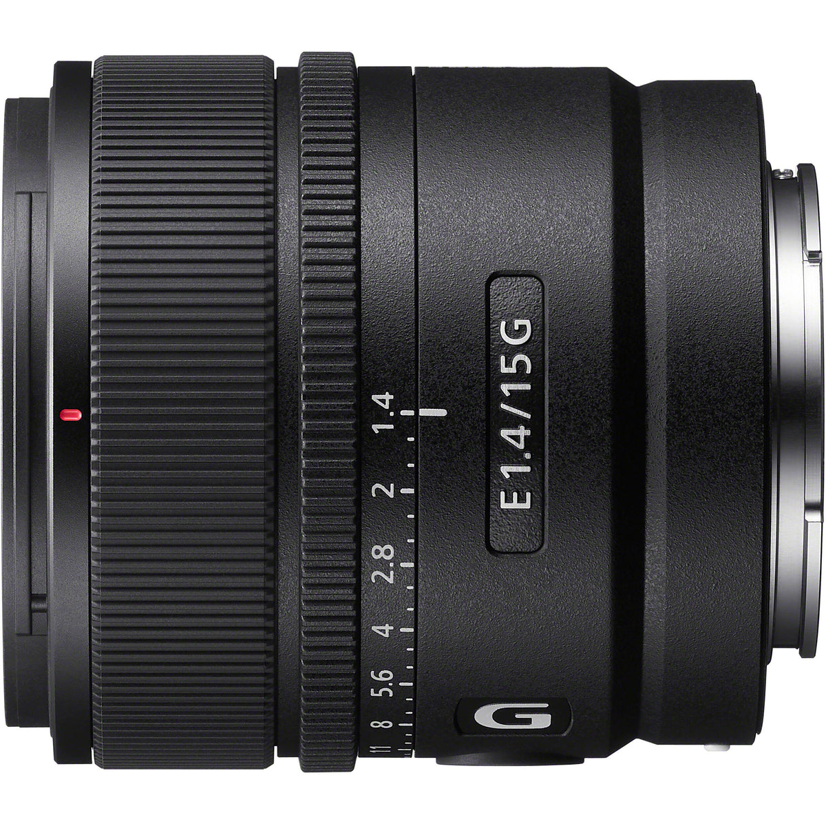 Lente Sony E 15mm f/1.4 G - vista lateral