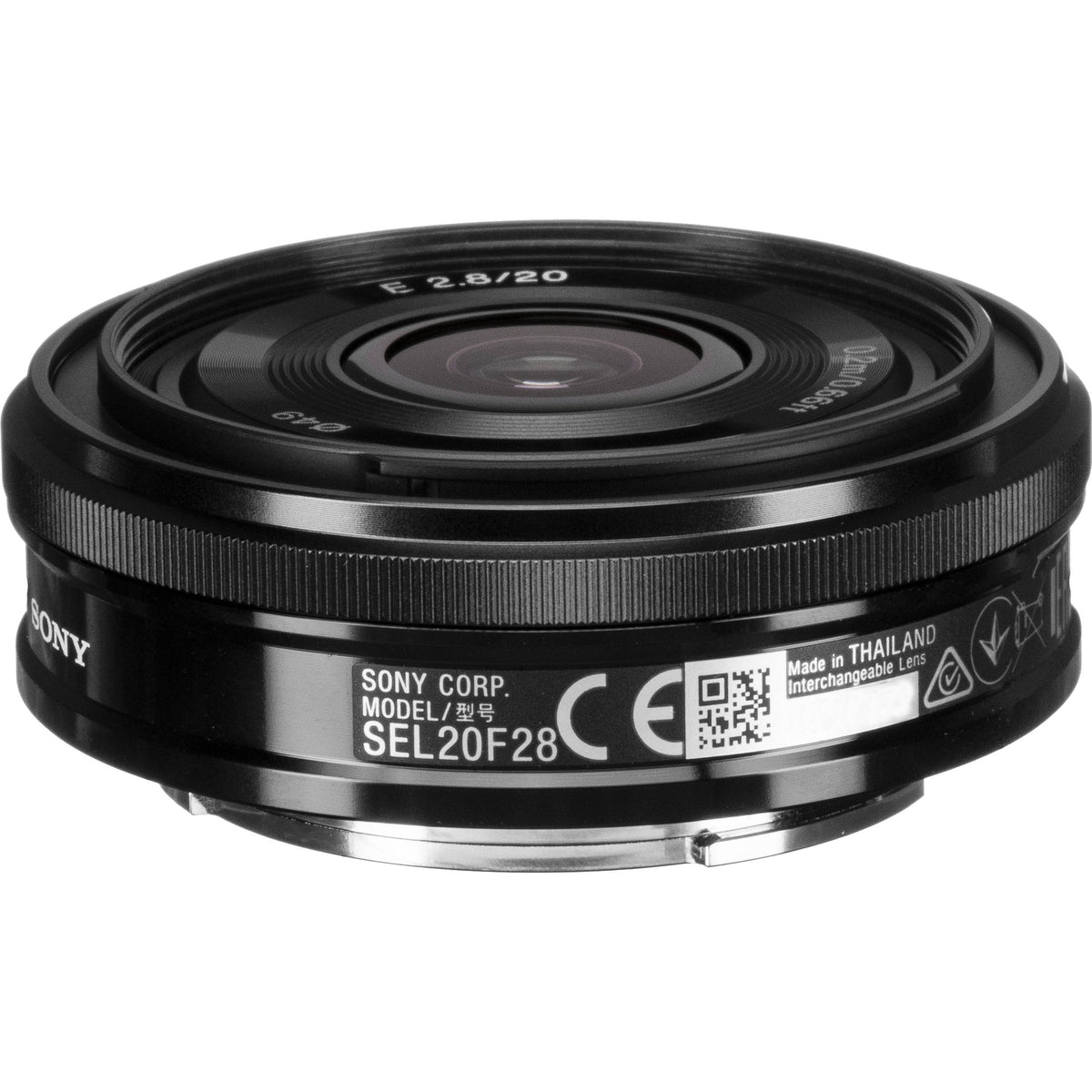 Lente Sony E 20mm f/2.8 - vista frontal