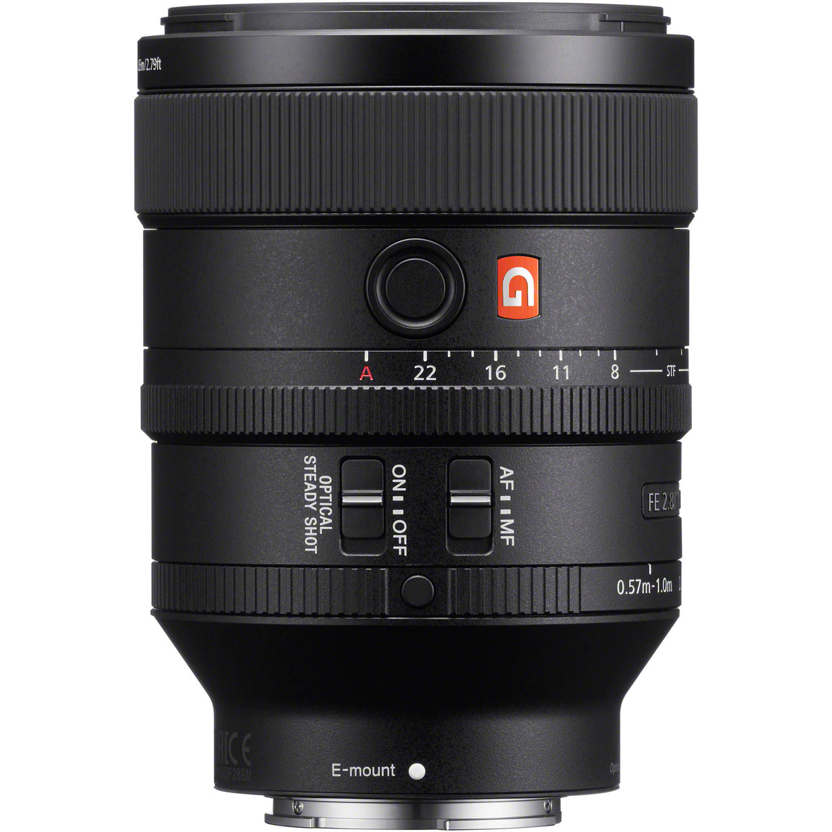 Lente Sony FE 100mm f/2.8 STF GM OSS - vista trasera