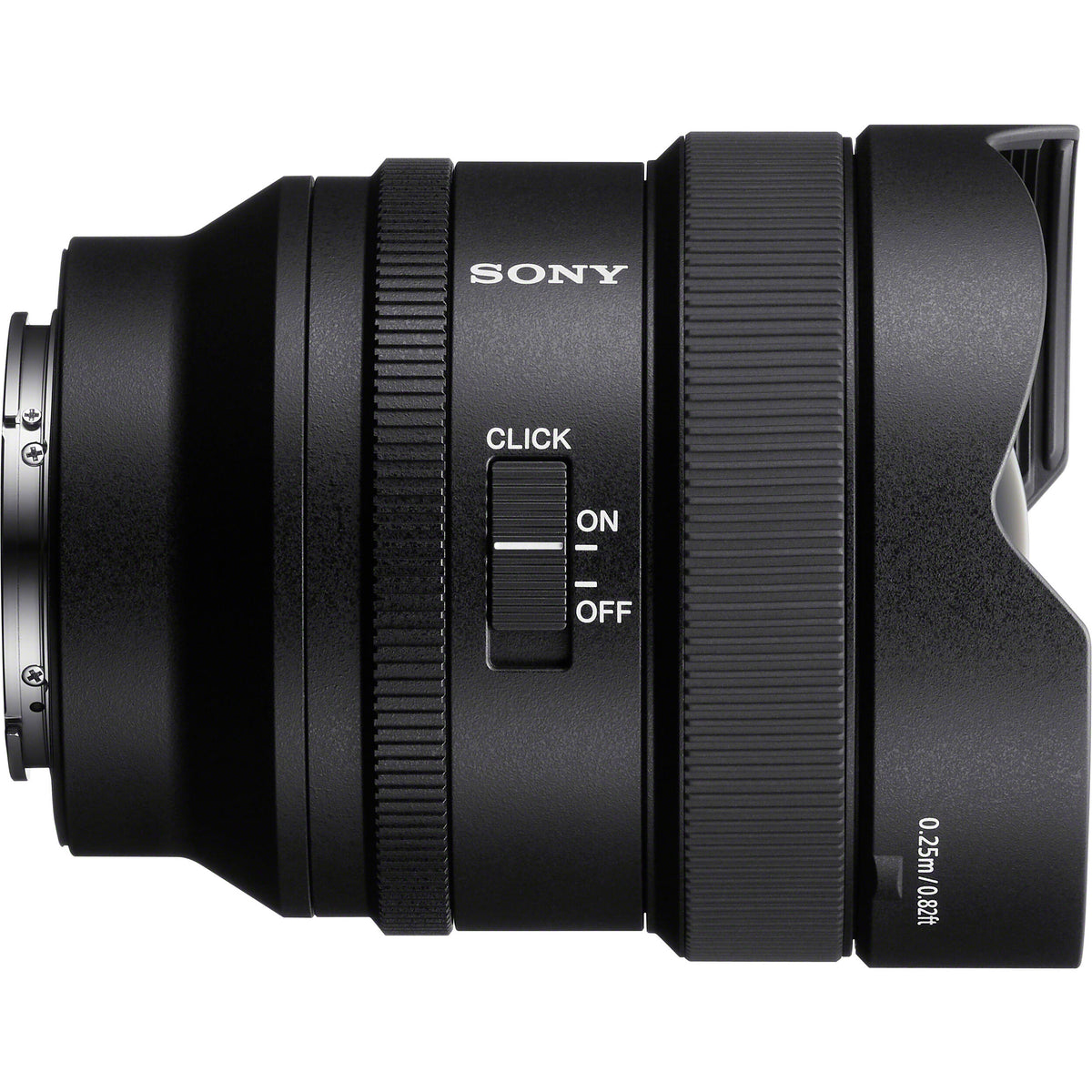 Lente Sony FE 14mm f/1.8 GM - puertos y conexiones