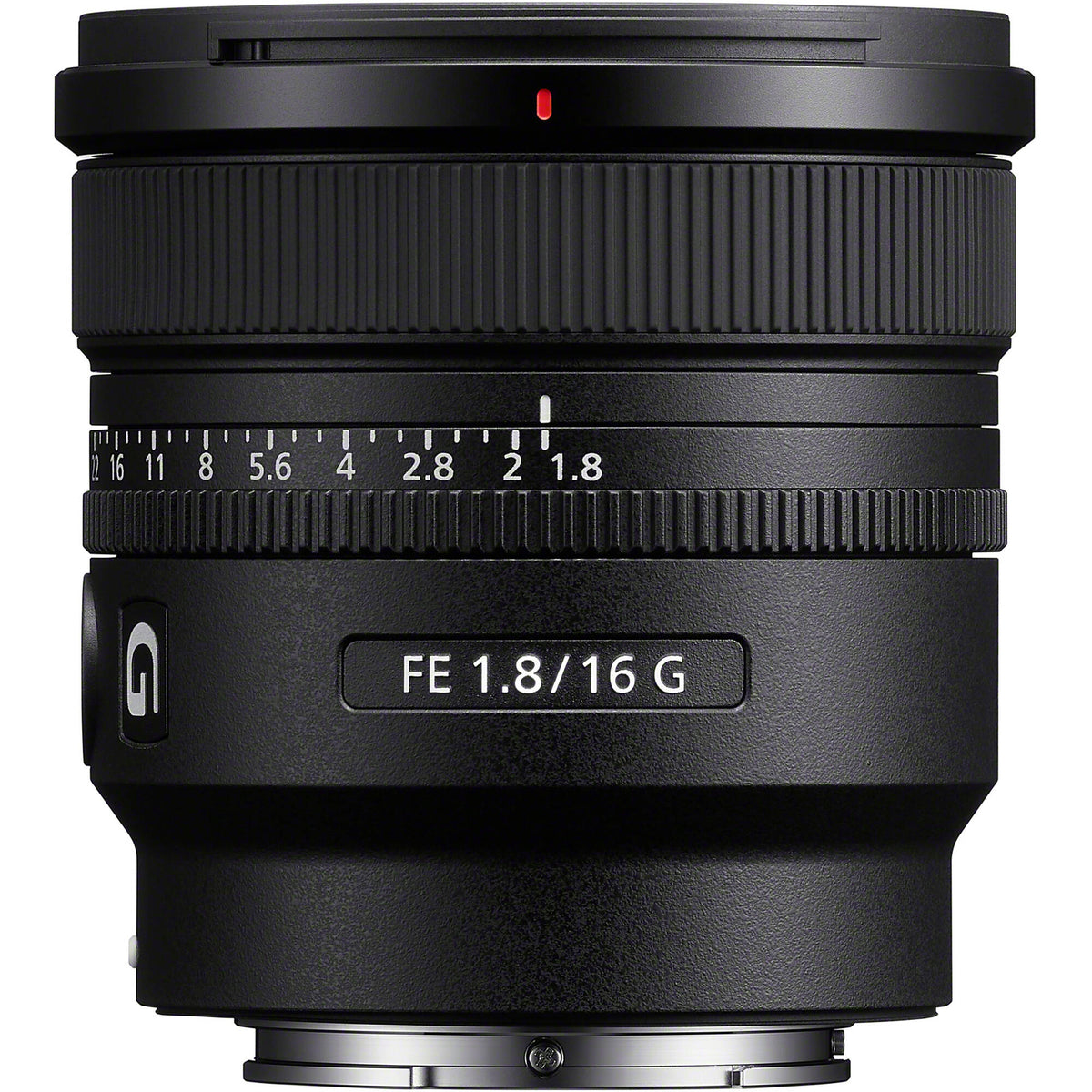 Lente Sony FE 16mm f/1.8 G - vista lateral