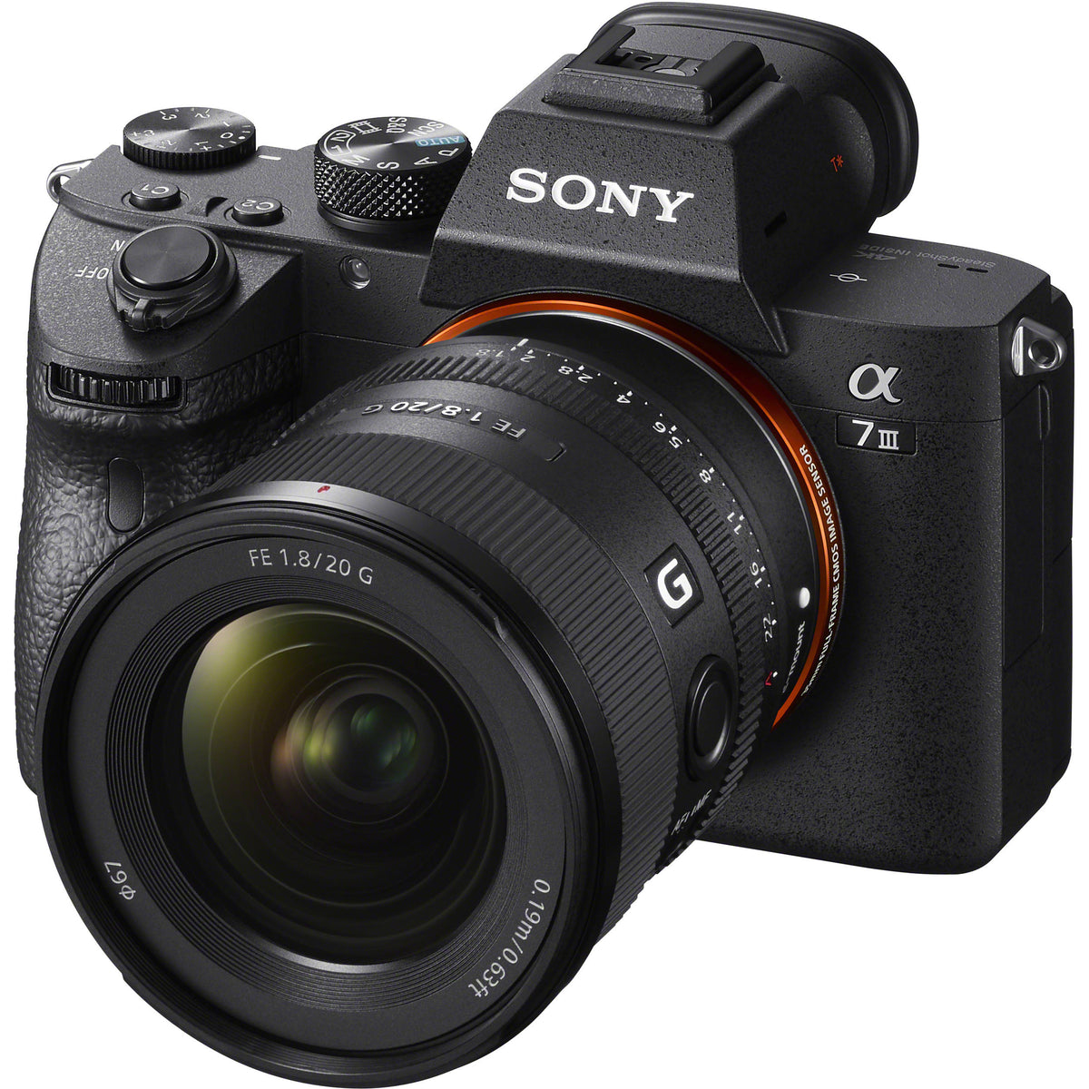 Lente Sony FE 20mm f/1.8 G - vista lateral
