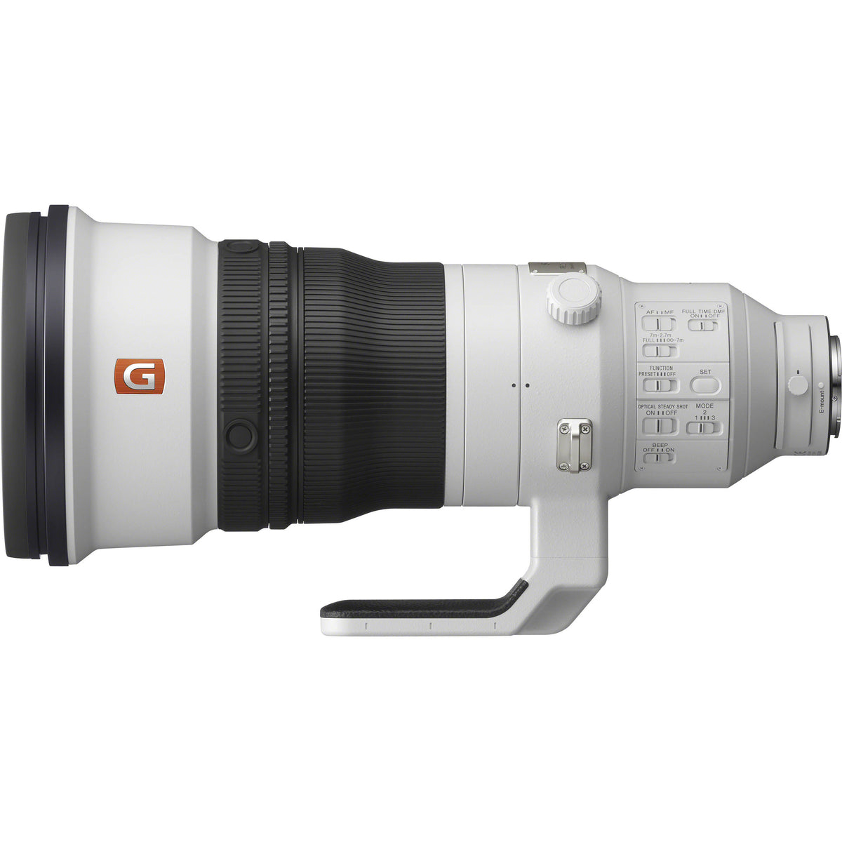 Lente Sony FE 400mm f/2.8 GM OSS - vista frontal