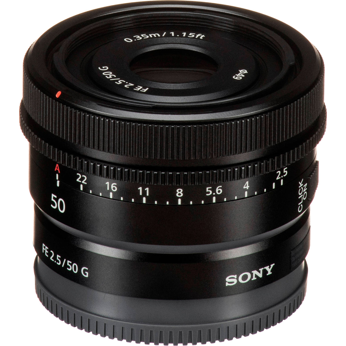 Lente Sony FE 50mm f/2.5 G - contenido de la caja