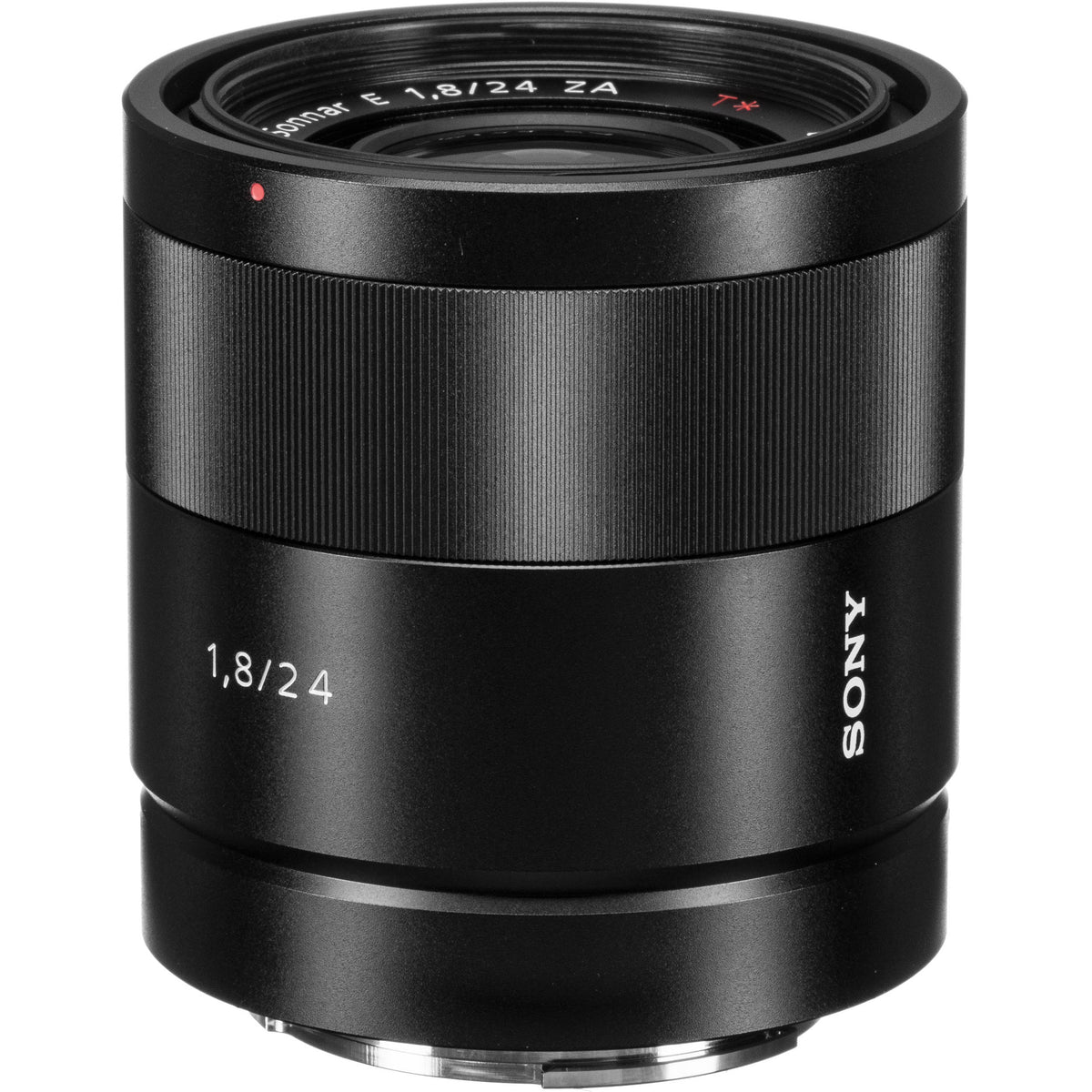Lente Sony Sonnar T* E 24mm f/1.8 ZA - vista lateral