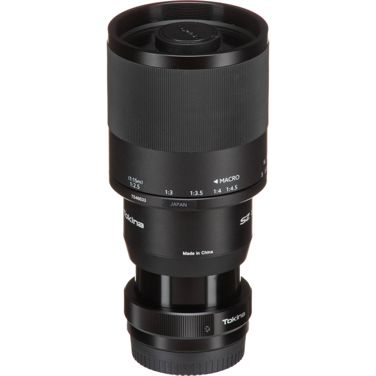 Lente Tokina SZX 400mm f/8 Reflex MF con 2x Extender Kit - vista lateral