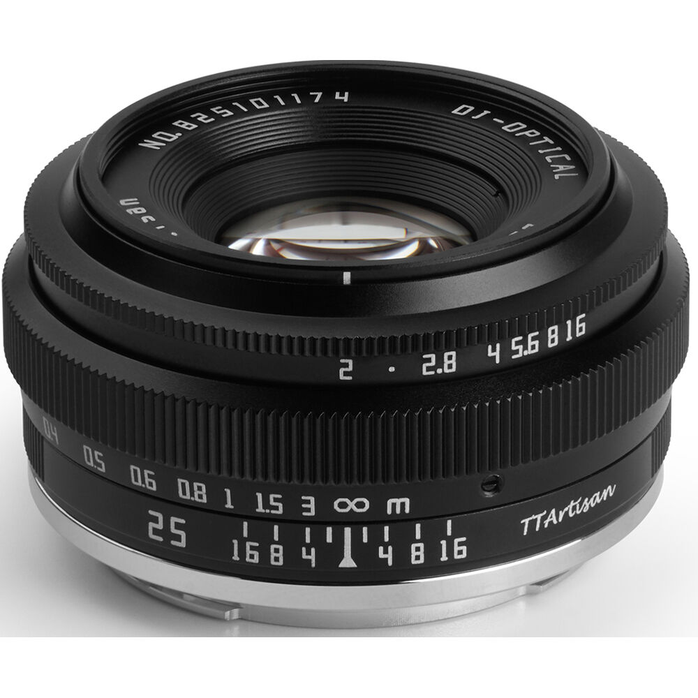 Lente TTArtisan 25mm f/2 - vista frontal