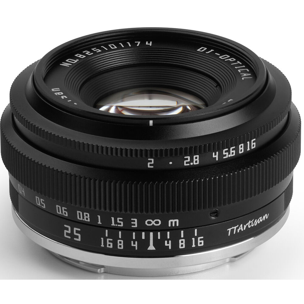 Lente TTArtisan 25mm f/2 - vista frontal