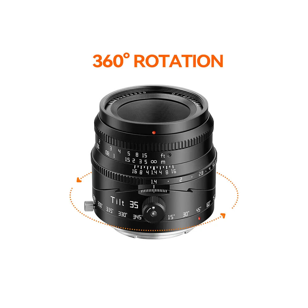 Lente TTArtisan 35mm f/1.4 Tilt (Negro) - vista lateral