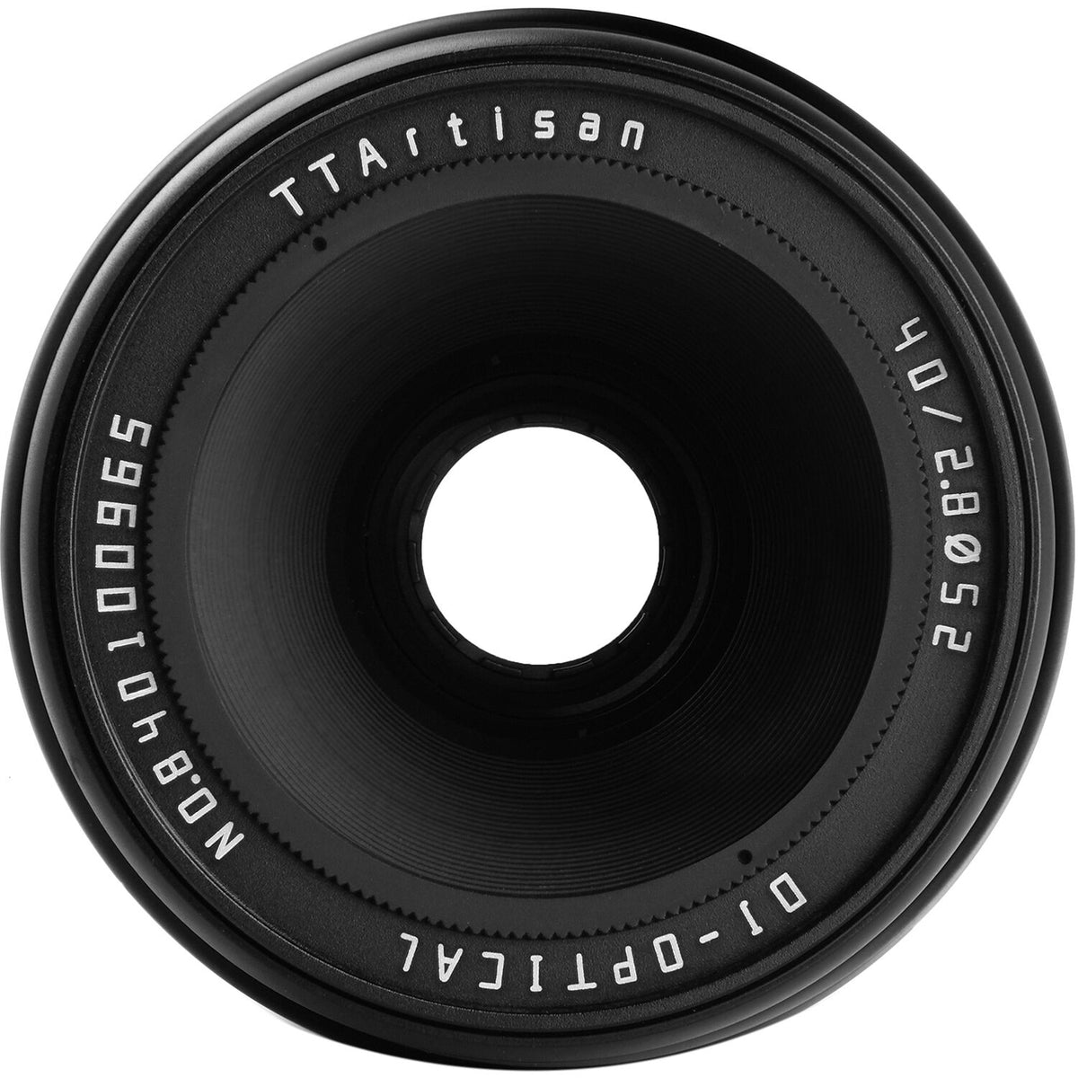 Lente TTArtisan 40mm f/2.8 Macro - vista frontal