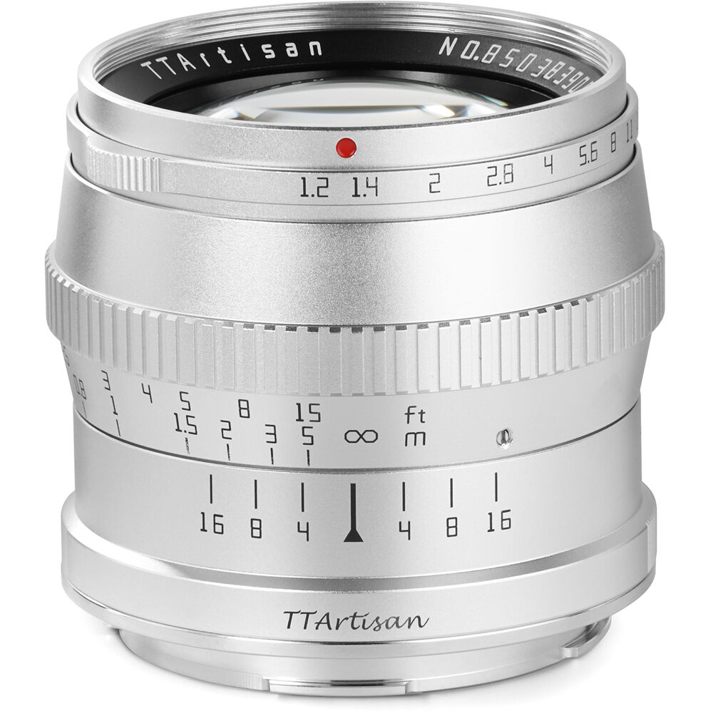 Lente TTArtisan 50mm f/1.2 - vista frontal