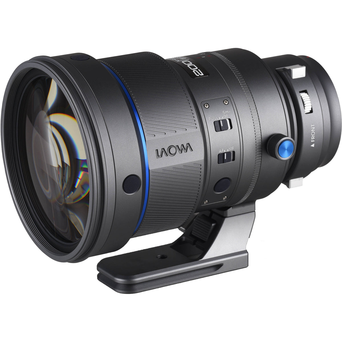 Lente Venus Optics 200mm f/2 AF FF Telephoto Prime (Gris) - vista frontal