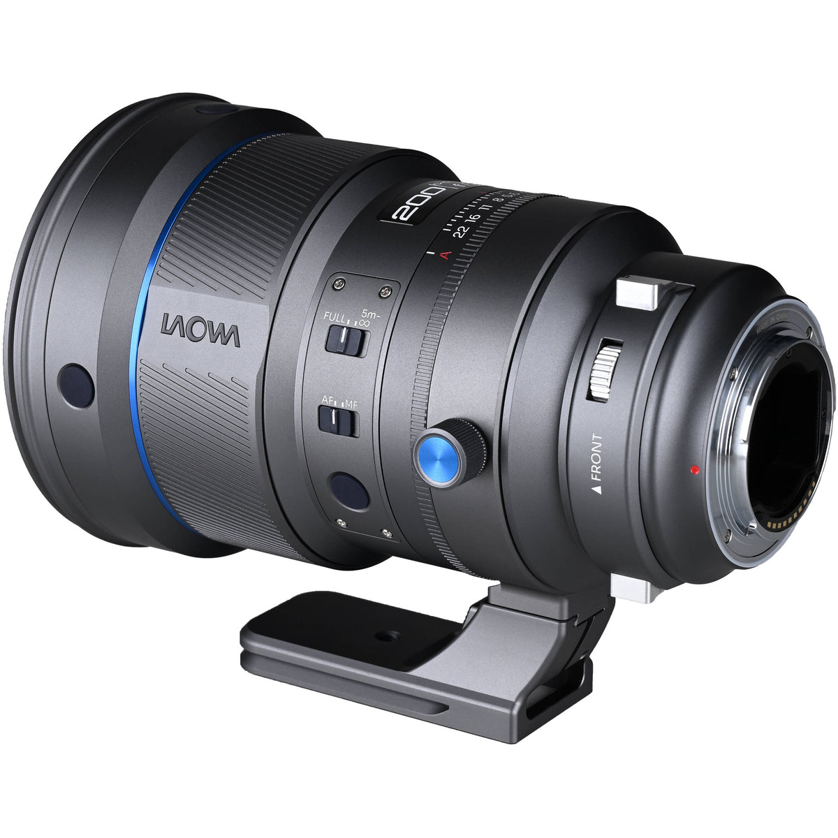 Lente Venus Optics 200mm f/2 AF FF Telephoto Prime (Gris) - vista trasera