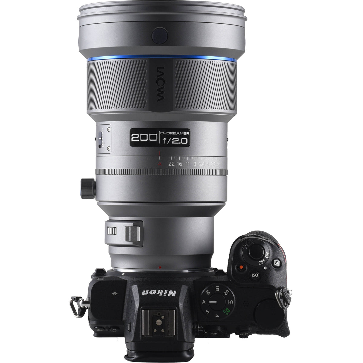 Lente Venus Optics 200mm f/2 AF FF Telephoto Prime (Gris) - en uso
