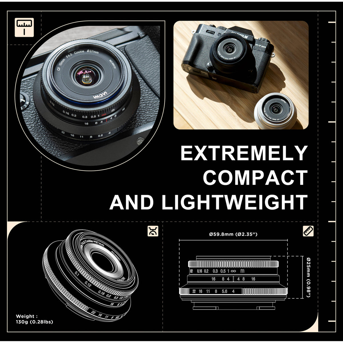 Lente Venus Optics Laowa 10mm f/4 Cookie - contenido de la caja