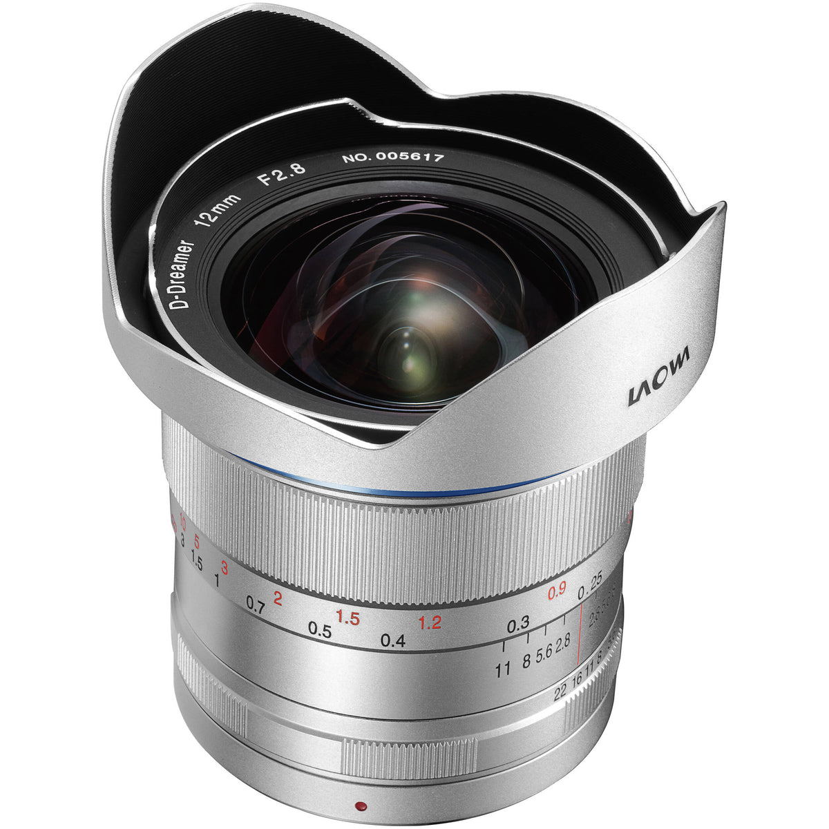 Lente Venus Optics Laowa 12mm f/2.8 Zero-D (Plateado) - vista frontal