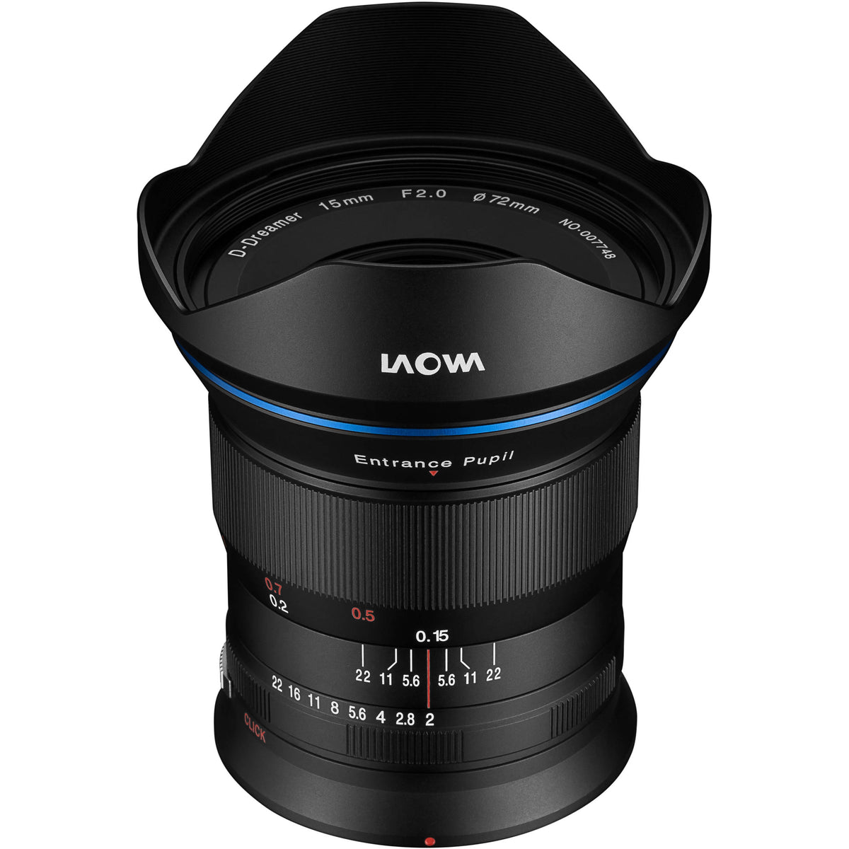 Lente Venus Optics Laowa 15mm f/2 FE Zero-D - vista frontal