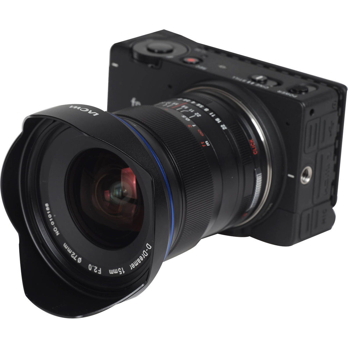 Lente Venus Optics Laowa 15mm f/2 FE Zero-D - vista lateral