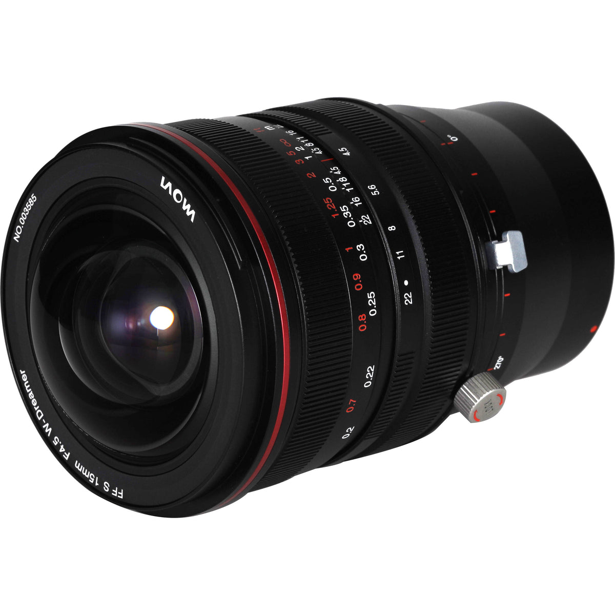 Lente Venus Optics Laowa 15mm f/4.5R Zero-D Shift - vista frontal