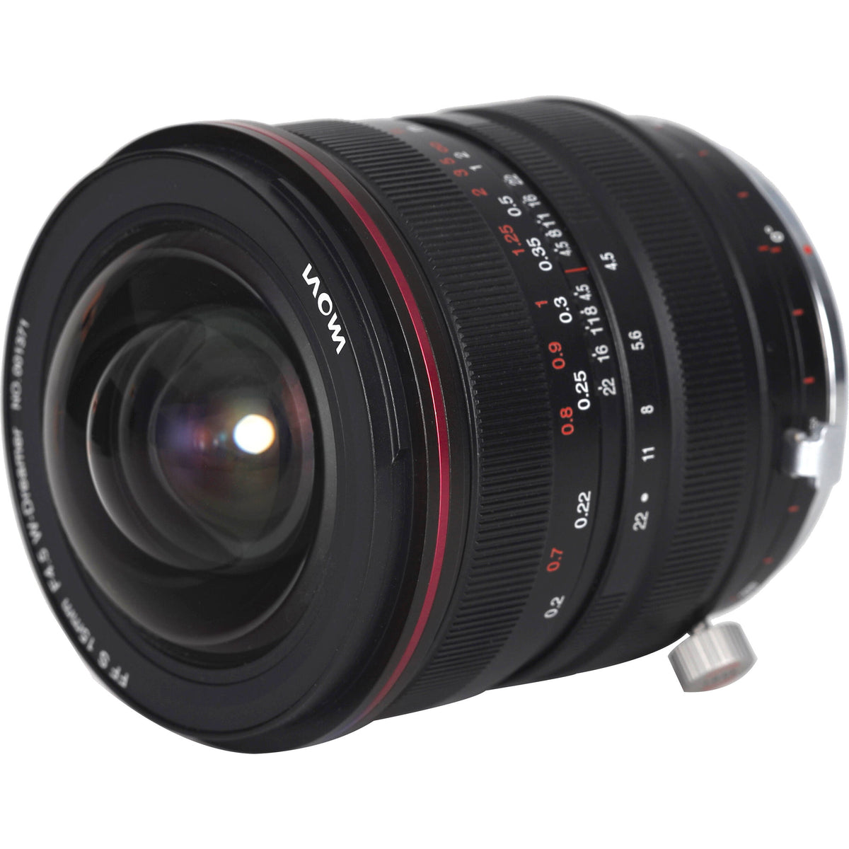 Lente Venus Optics Laowa 15mm f/4.5R Zero-D Shift - vista frontal