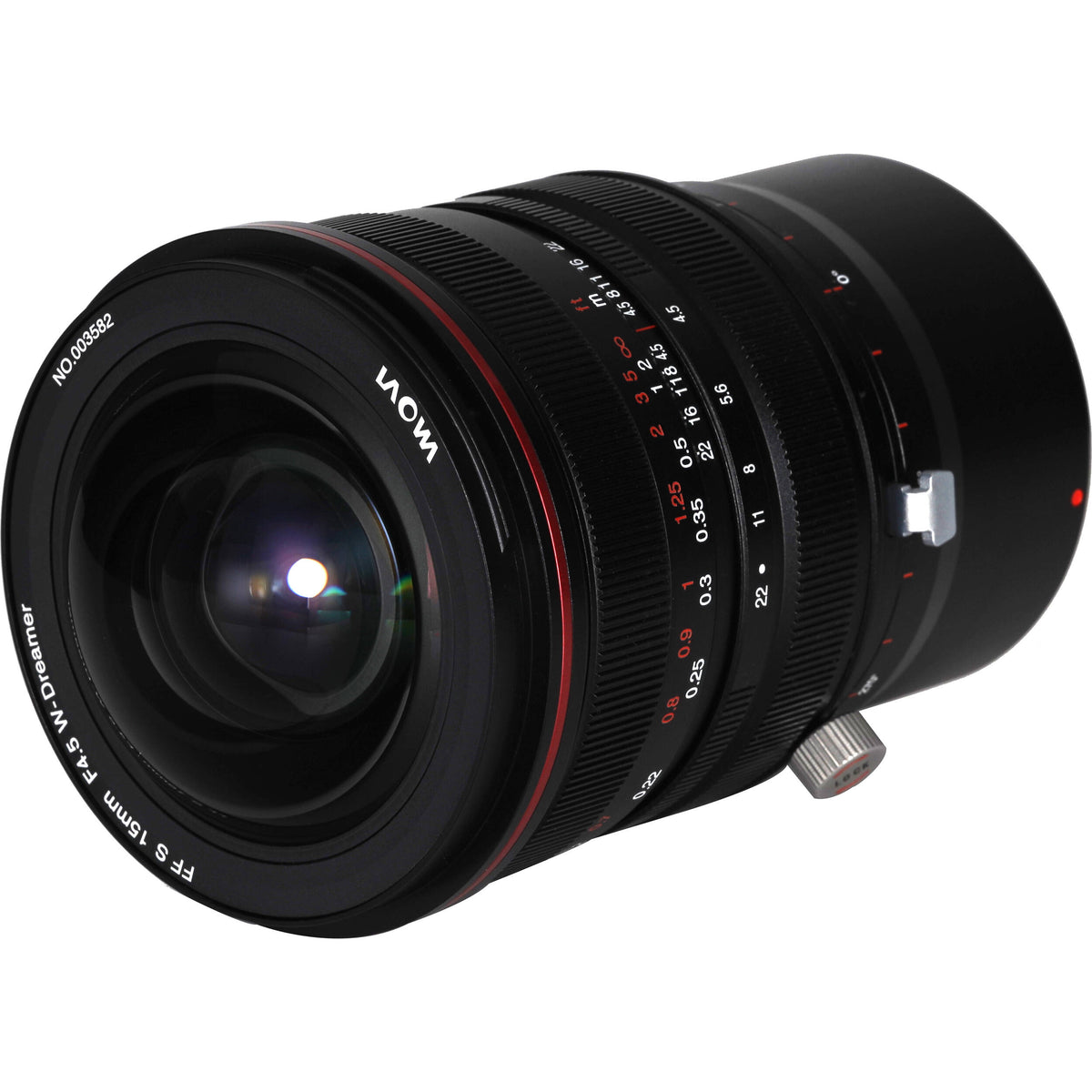 Lente Venus Optics Laowa 15mm f/4.5R Zero-D Shift - vista frontal