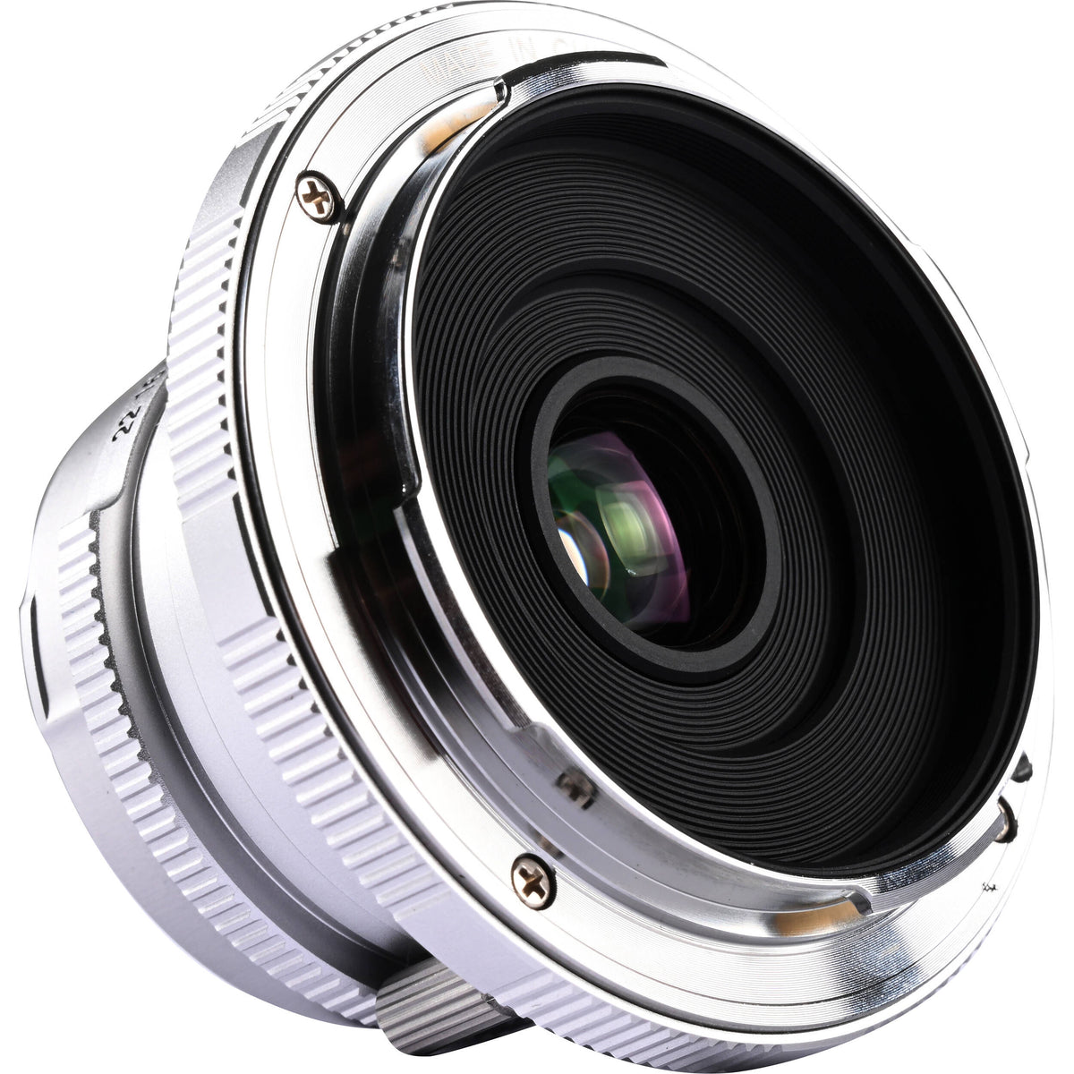 Lente Venus Optics Laowa 15mm f/5 Cookie (Plateado) - vista lateral