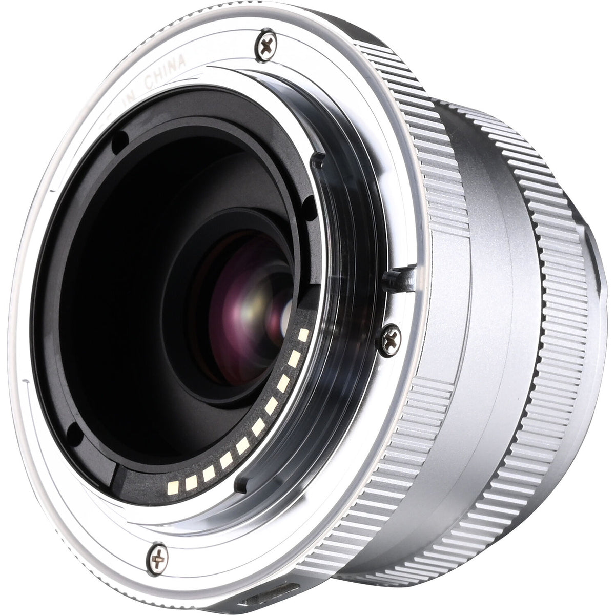 Lente Venus Optics Laowa 15mm f/5 Cookie (Plateado, Auto-Aperture) - vista lateral