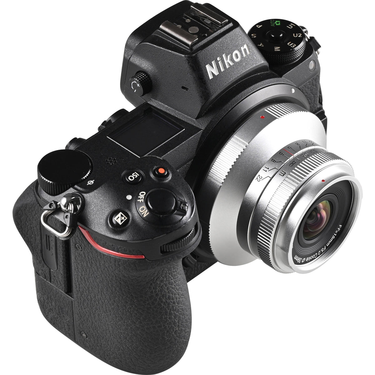 Lente Venus Optics Laowa 15mm f/5 Cookie (Plateado, Auto-Aperture) - contenido de la caja