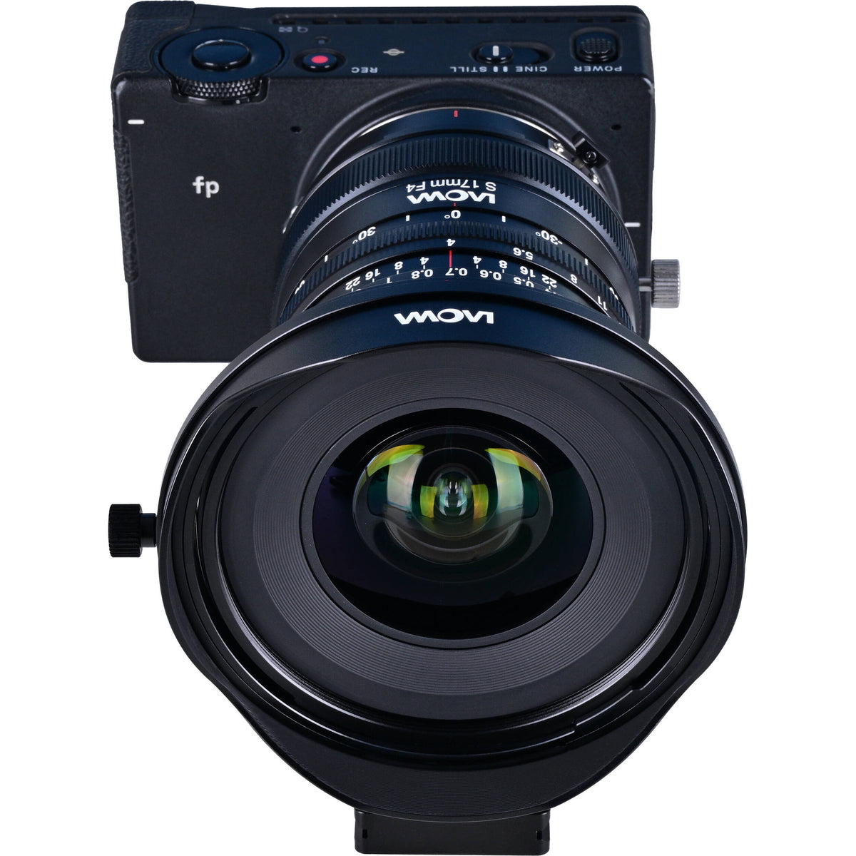 Lente Venus Optics Laowa 17mm f/4 Zero-D Shift - puertos y conexiones