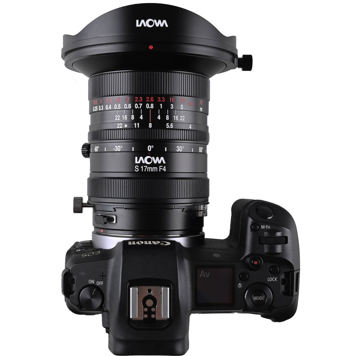 Lente Venus Optics Laowa 17mm f/4 Zero-D Shift - en uso