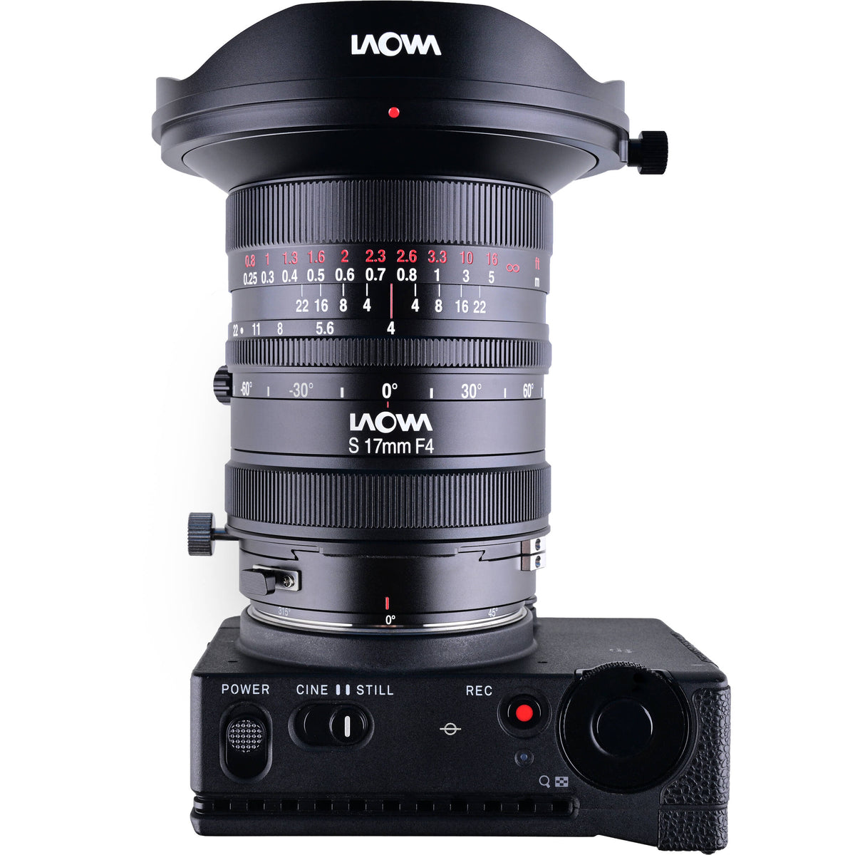 Lente Venus Optics Laowa 17mm f/4 Zero-D Shift - en uso