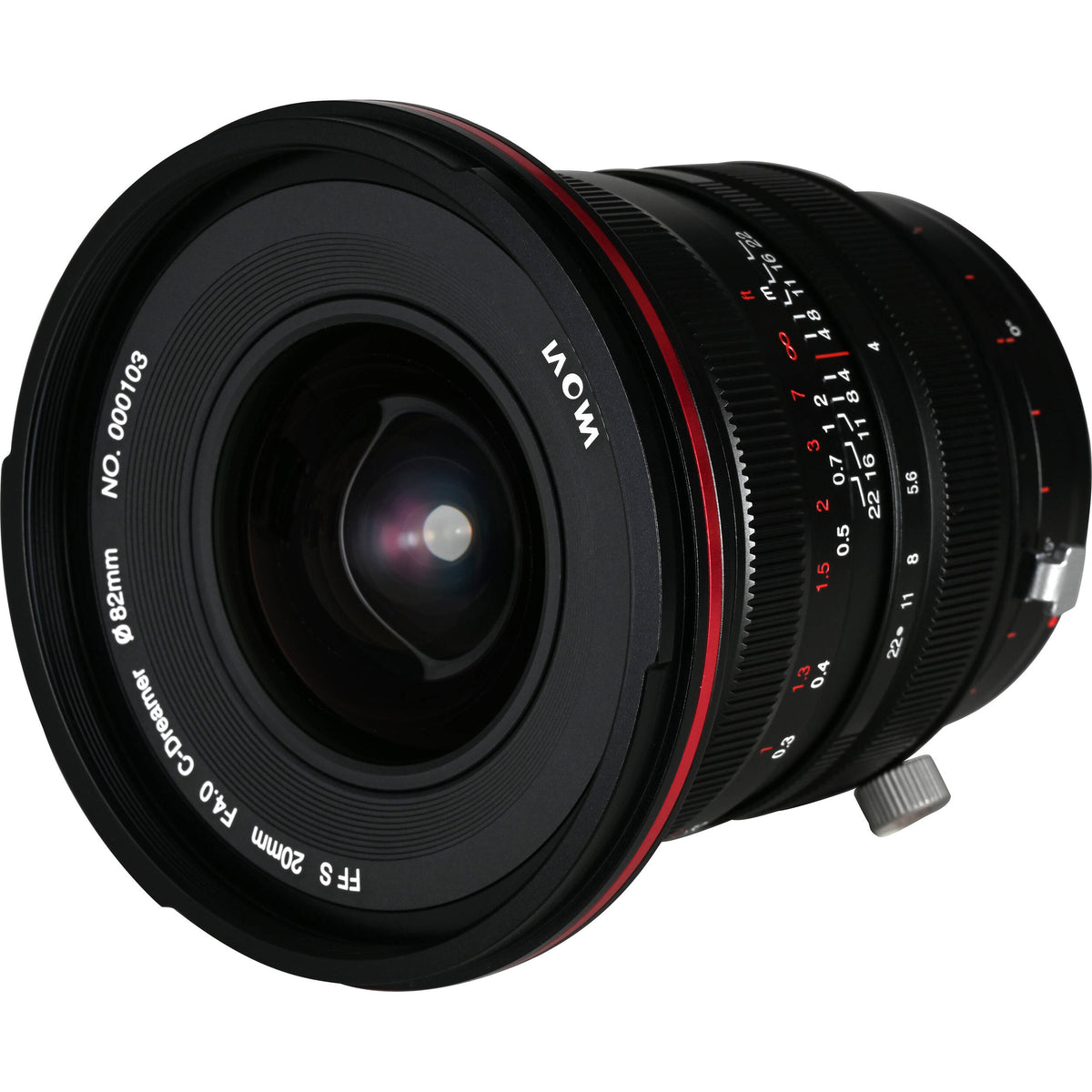 Lente Venus Optics Laowa 20mm f/4 Zero-D Shift - vista lateral