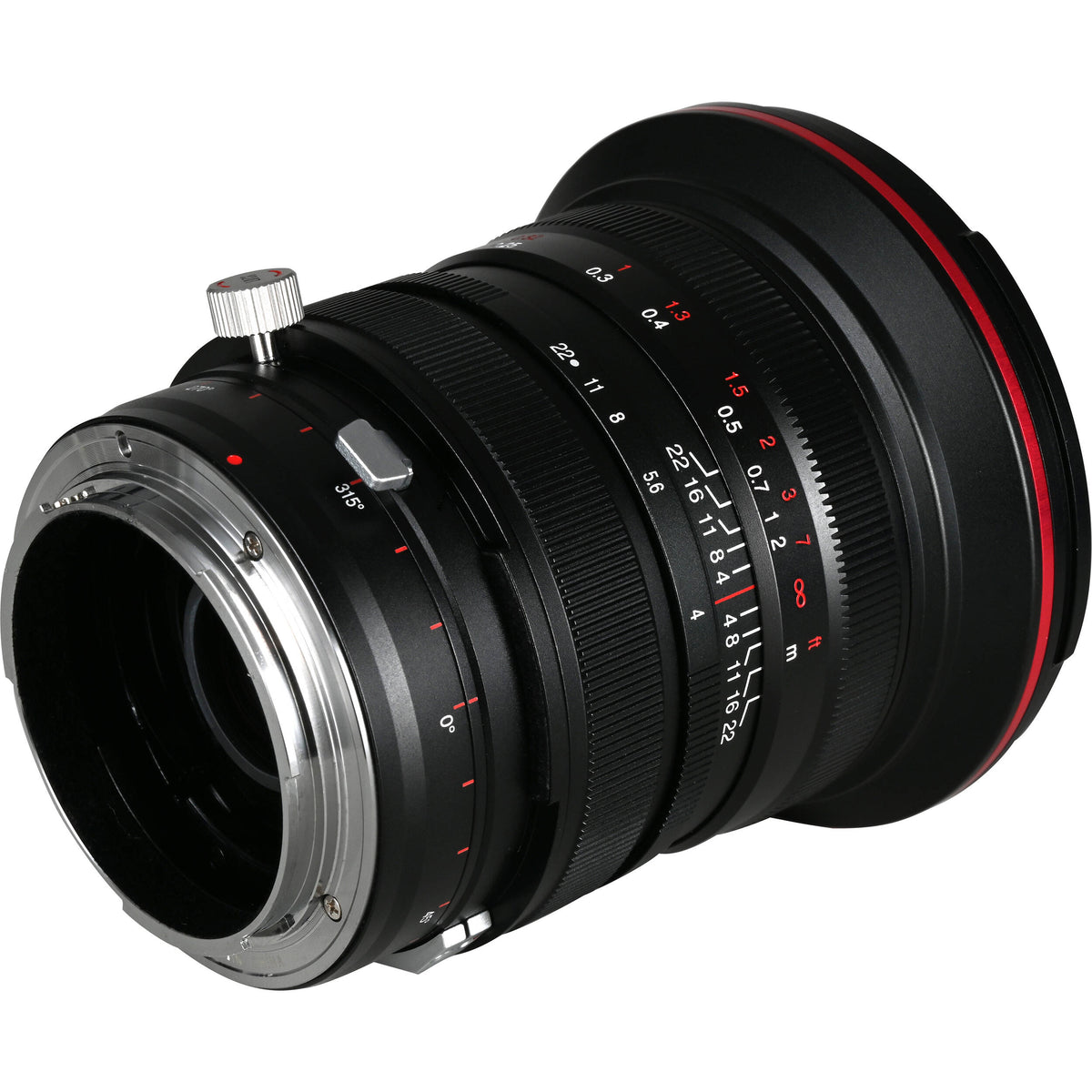 Lente Venus Optics Laowa 20mm f/4 Zero-D Shift - puertos y conexiones