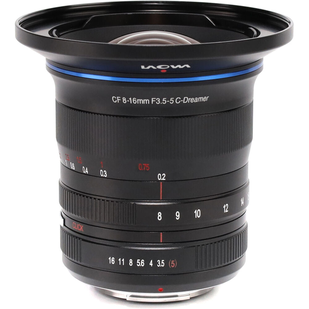 Lente Venus Optics Laowa 8-16mm f/3.5-5 Zoom CF - vista frontal