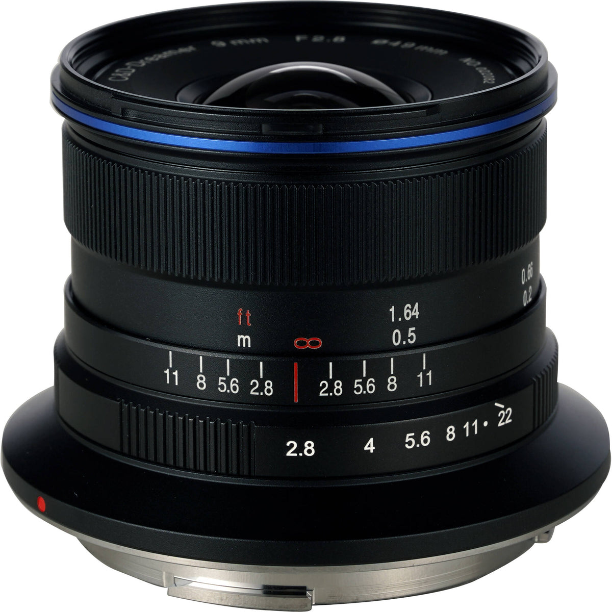 Lente Venus Optics Laowa 9mm f/2.8 Zero-D - vista frontal